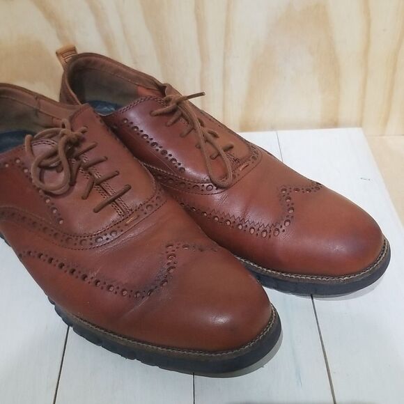 Cole Haan Zerogrand Wingtip Oxford in British Tan/dark Java Size 12 W - Picture 8 of 8